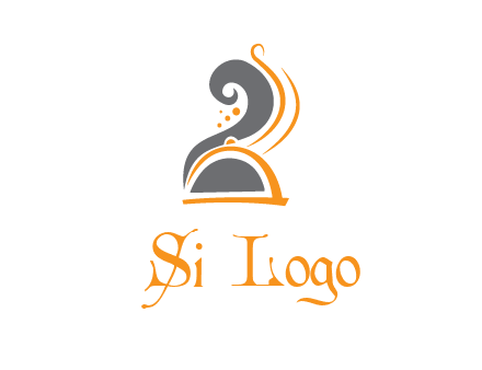 dish with swirls as smoke restaurant logo