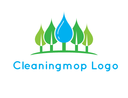 trees made of water drops logo