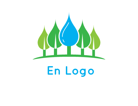 trees made of water drops logo