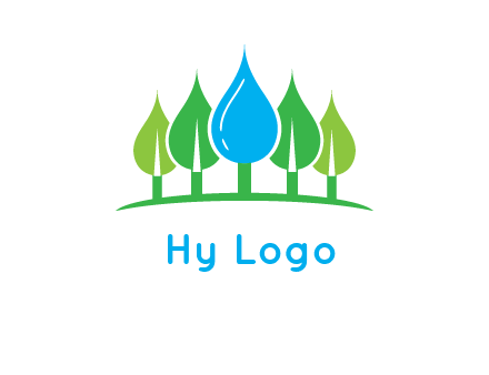 trees made of water drops logo