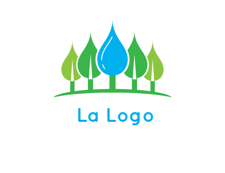 trees made of water drops logo