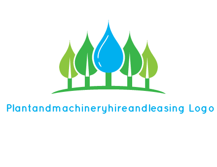 trees made of water drops logo