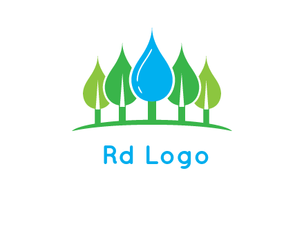 trees made of water drops logo