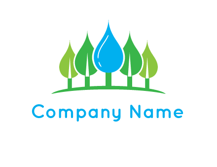 trees made of water drops logo