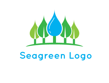 trees made of water drops logo