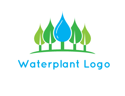 trees made of water drops logo