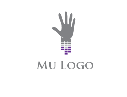 hand merge with music bars logo