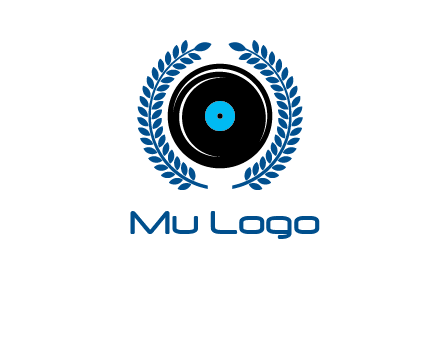 music disk inside laurel wreath logo