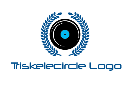 music disk inside laurel wreath logo