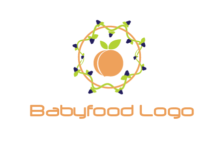 orange in circle with berries logo