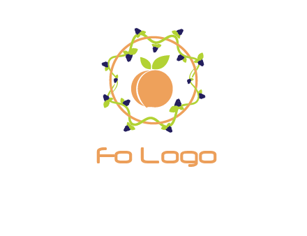 orange in circle with berries logo