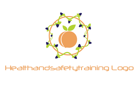 orange in circle with berries logo