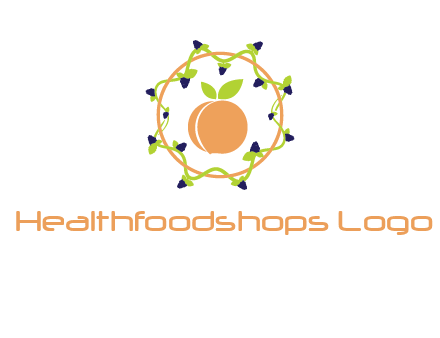 orange in circle with berries logo