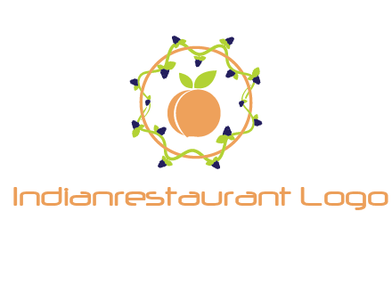 orange in circle with berries logo