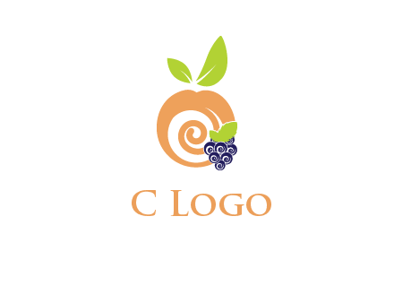 peach and grapes logo icon