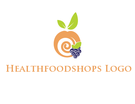 peach and grapes logo icon