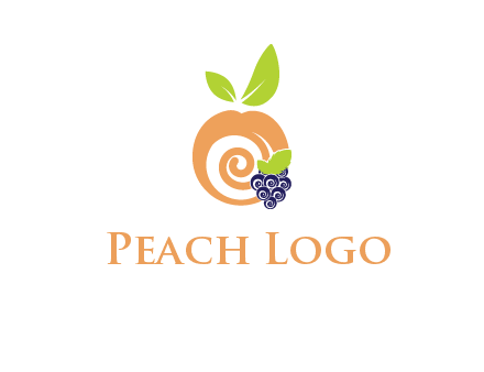 peach and grapes logo icon