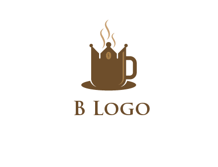 Coffee cup with crown vector