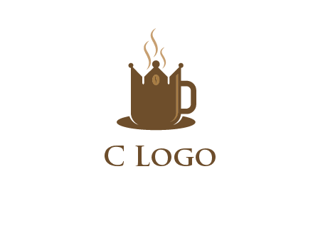 Coffee cup with crown vector