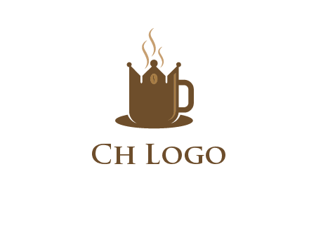 Coffee cup with crown vector