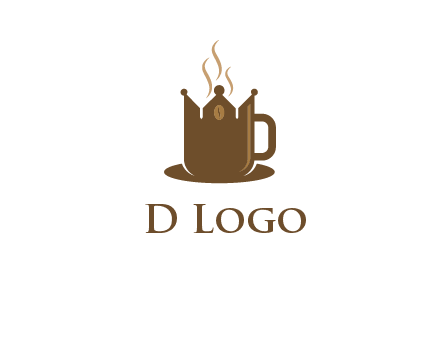 Coffee cup with crown vector