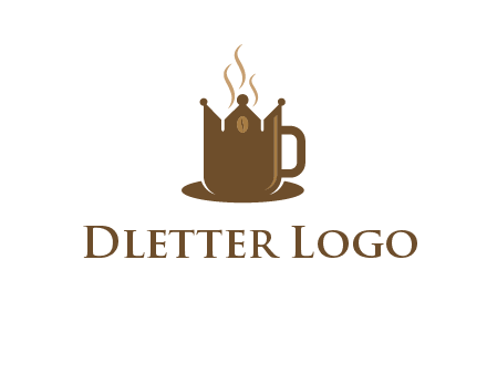 Coffee cup with crown vector