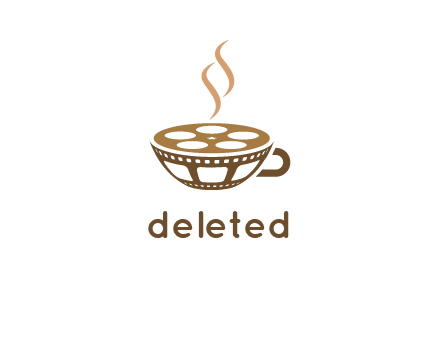 creative film reel coffee cup logo