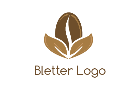 coffee bean and leaves logo