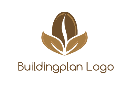 coffee bean and leaves logo