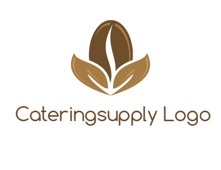 coffee bean and leaves logo