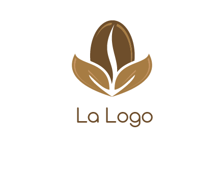 coffee bean and leaves logo