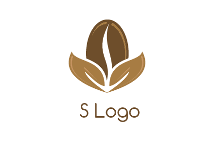 coffee bean and leaves logo