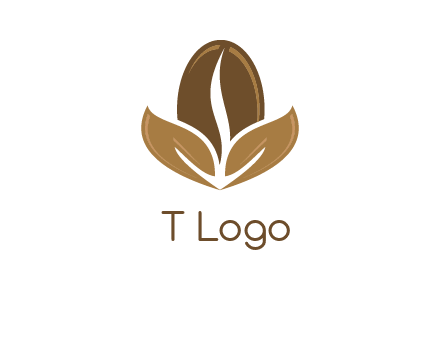 coffee bean and leaves logo