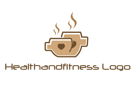 heart on coffee cups logo