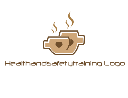 heart on coffee cups logo