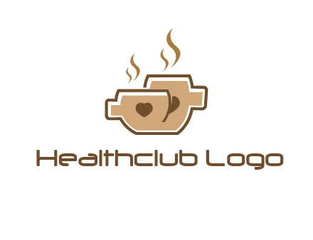 heart on coffee cups logo