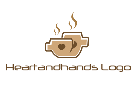 heart on coffee cups logo