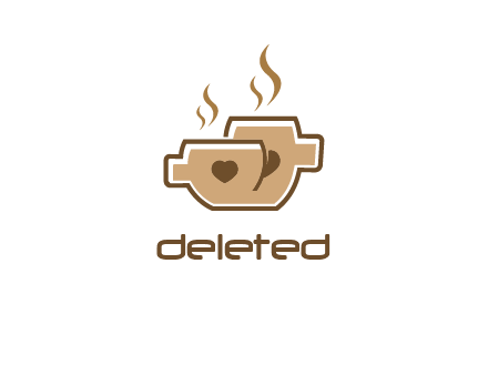 heart on coffee cups logo