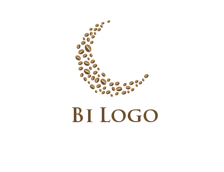 coffee beans forming crescent moon logo