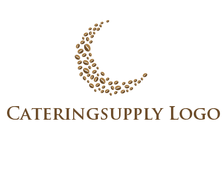 coffee beans forming crescent moon logo