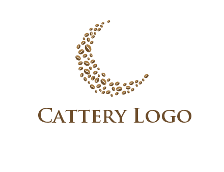 coffee beans forming crescent moon logo