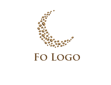 coffee beans forming crescent moon logo