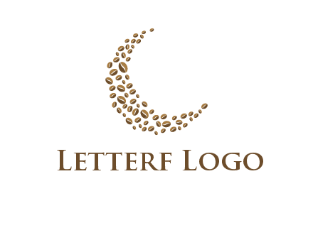 coffee beans forming crescent moon logo