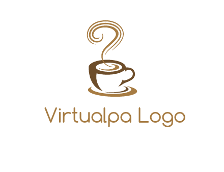 round steam on coffee cup logo