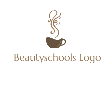 woman steam shape on coffee logo