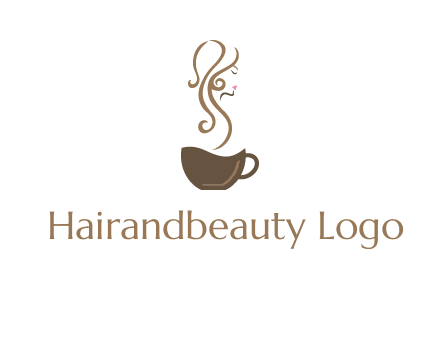 woman steam shape on coffee logo