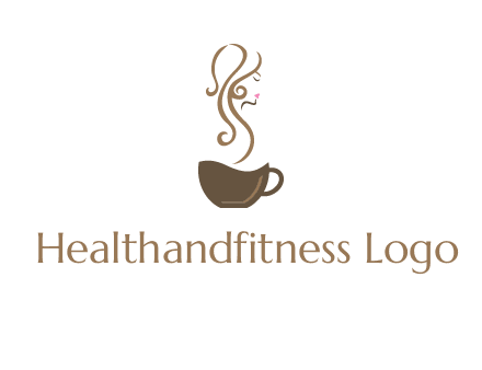 woman steam shape on coffee logo