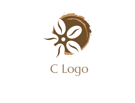 coffee beans flower logo