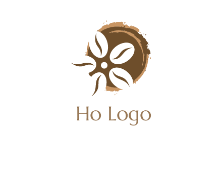 coffee beans flower logo