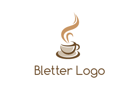 abstract steam on coffee cup logo